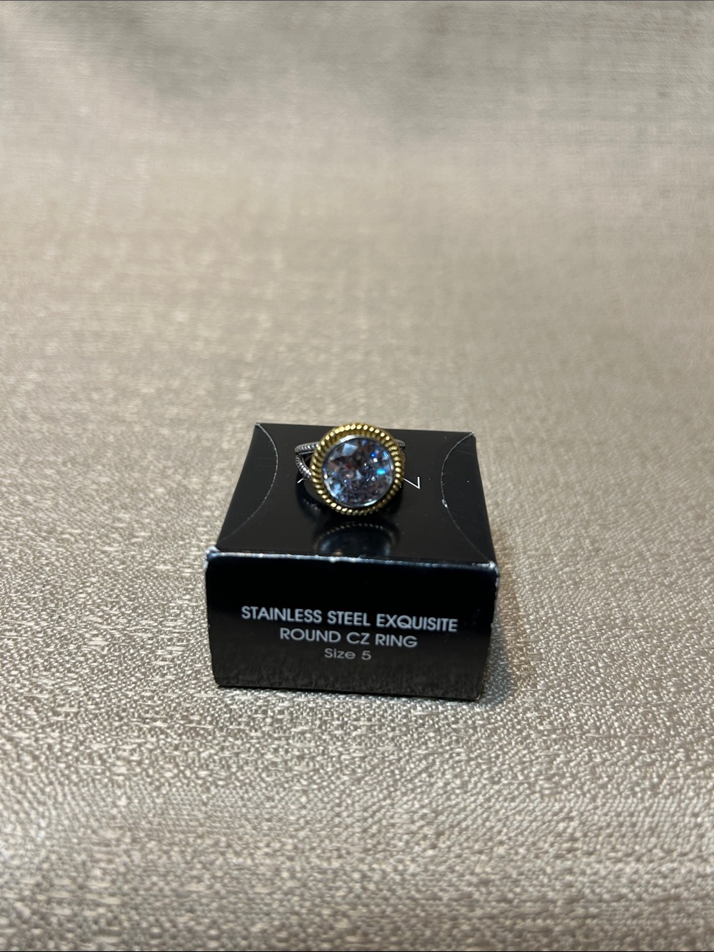 Stainless Steel Exquisite Round CZ Ring